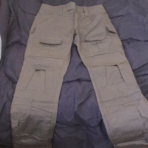 Cargo pants with Velcro straps on ankle and knee
